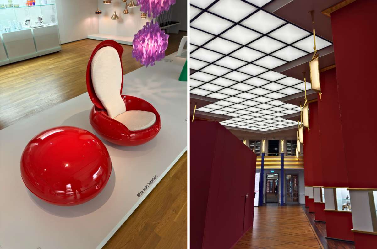 Modern design exhibits and interior architecture at the Grassi Museum of Applied Arts in Leipzig, Germany, photo by Next Level of Travel