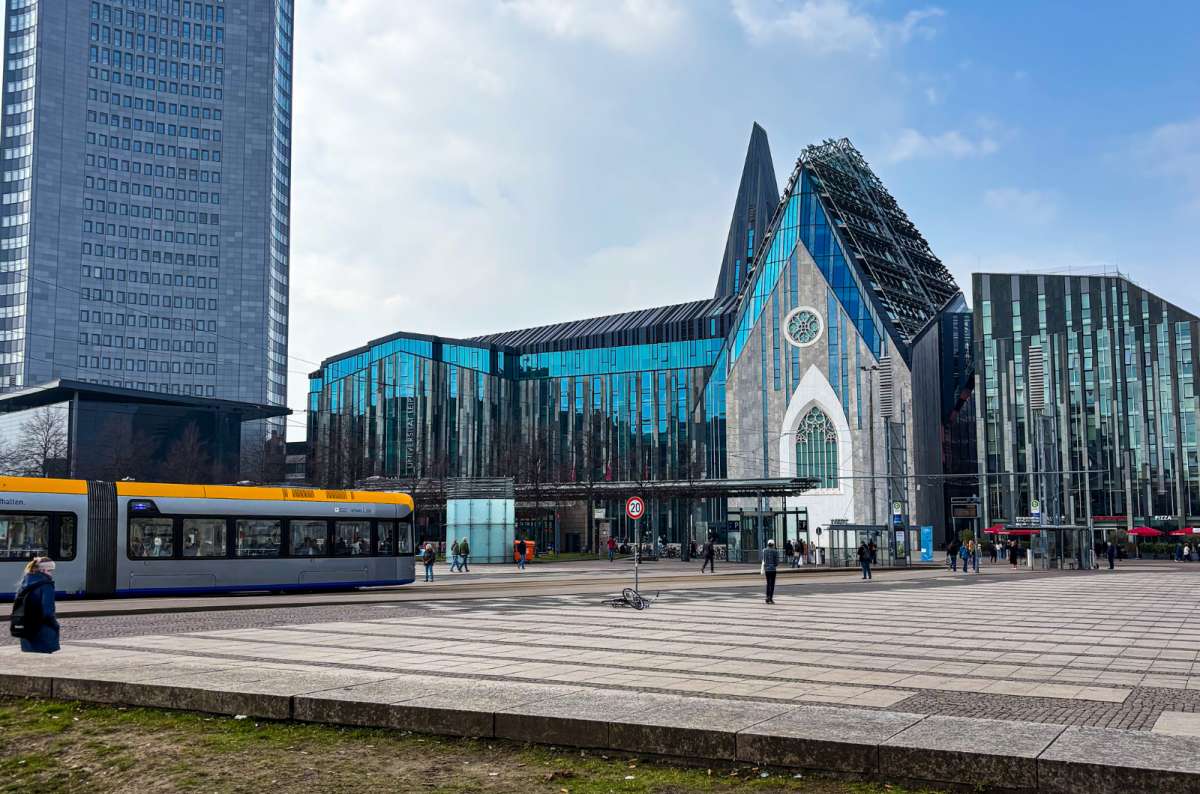 Paulinum church and Panorama Tower at Augustusplatz in Leipzig, Germany, photo by Next Level of Travel