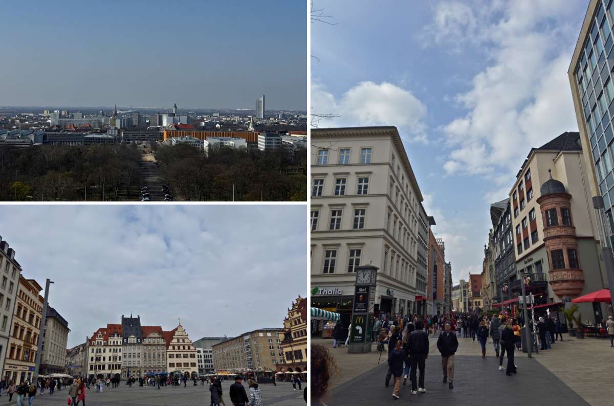 View over Leipzig city center from Panorama Tower and busy street near Marktplatz in Leipzig, Germany, photo by Next Level of Travel