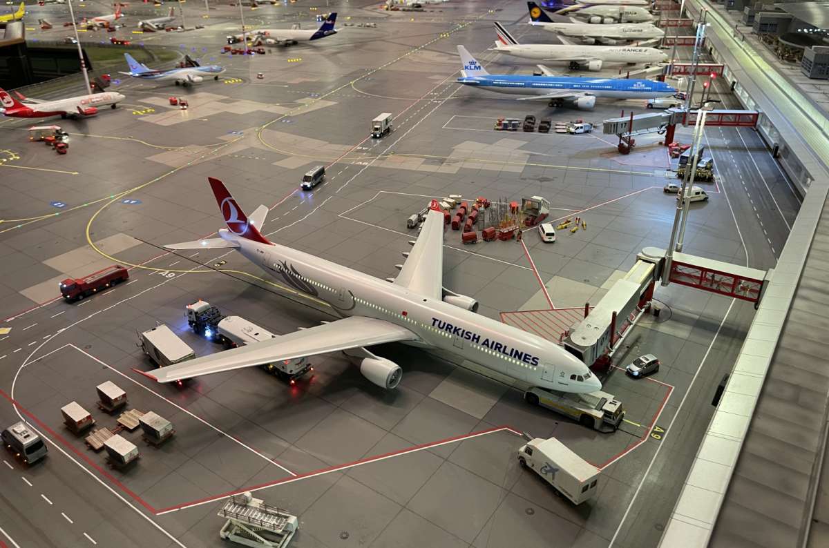a photo of a model airport in Miniatur Wunderland in Hamburg, Germany, photo by Next Level of Travel