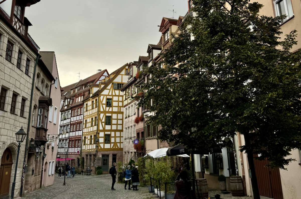 a photo of the half-timbered houses on Weissgerbergasse in Nuremberg, Germany, photo by Next Level of Travel
