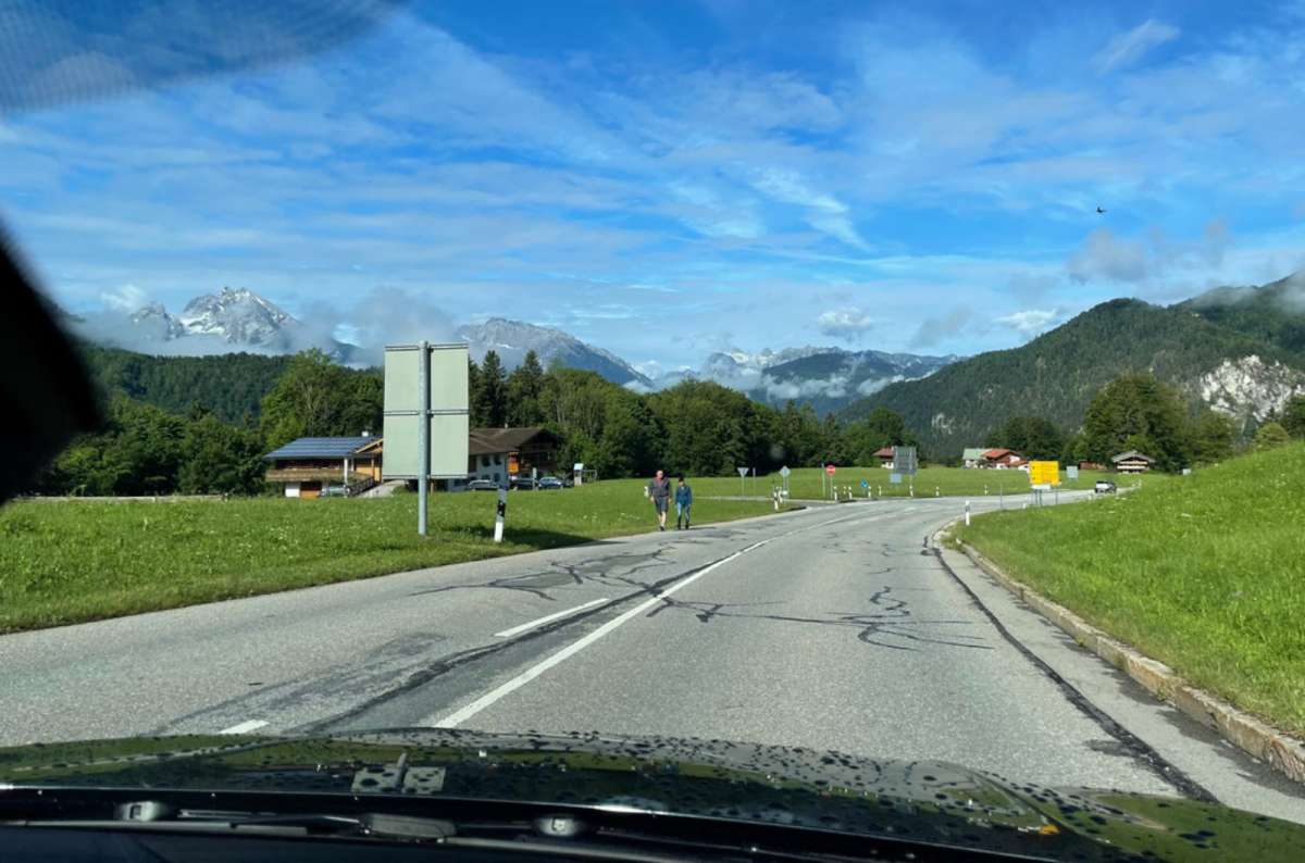 a photo of the road from the passenger seat of a car, Berchtesgaden, Germany, photo by Next Level of Travel