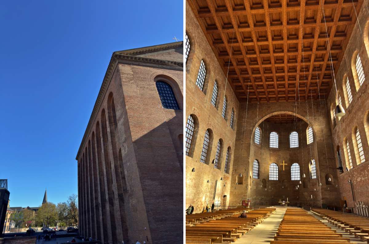 Aula Palatina (Basilica of Constantine) exterior and interior in Trier, Germany, photo by Next Level of Travel