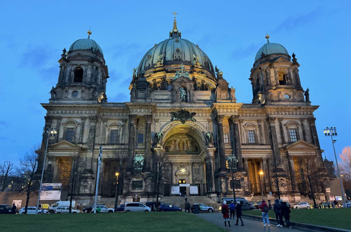 Berlin Cathedral illuminated at night on Museum Island in Berlin, Germany, photo by Next Level of Travel
