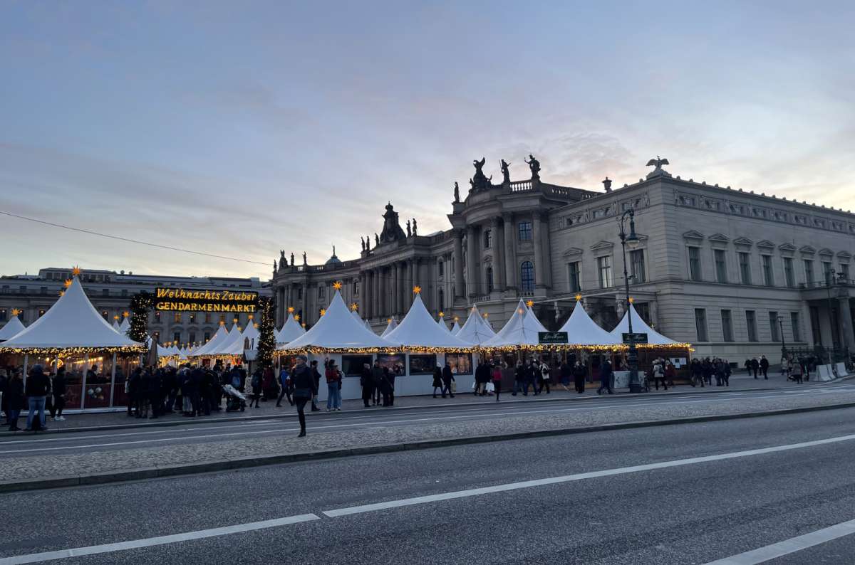 Christmas market at Gendarmenmarkt in Berlin, Germany during winter