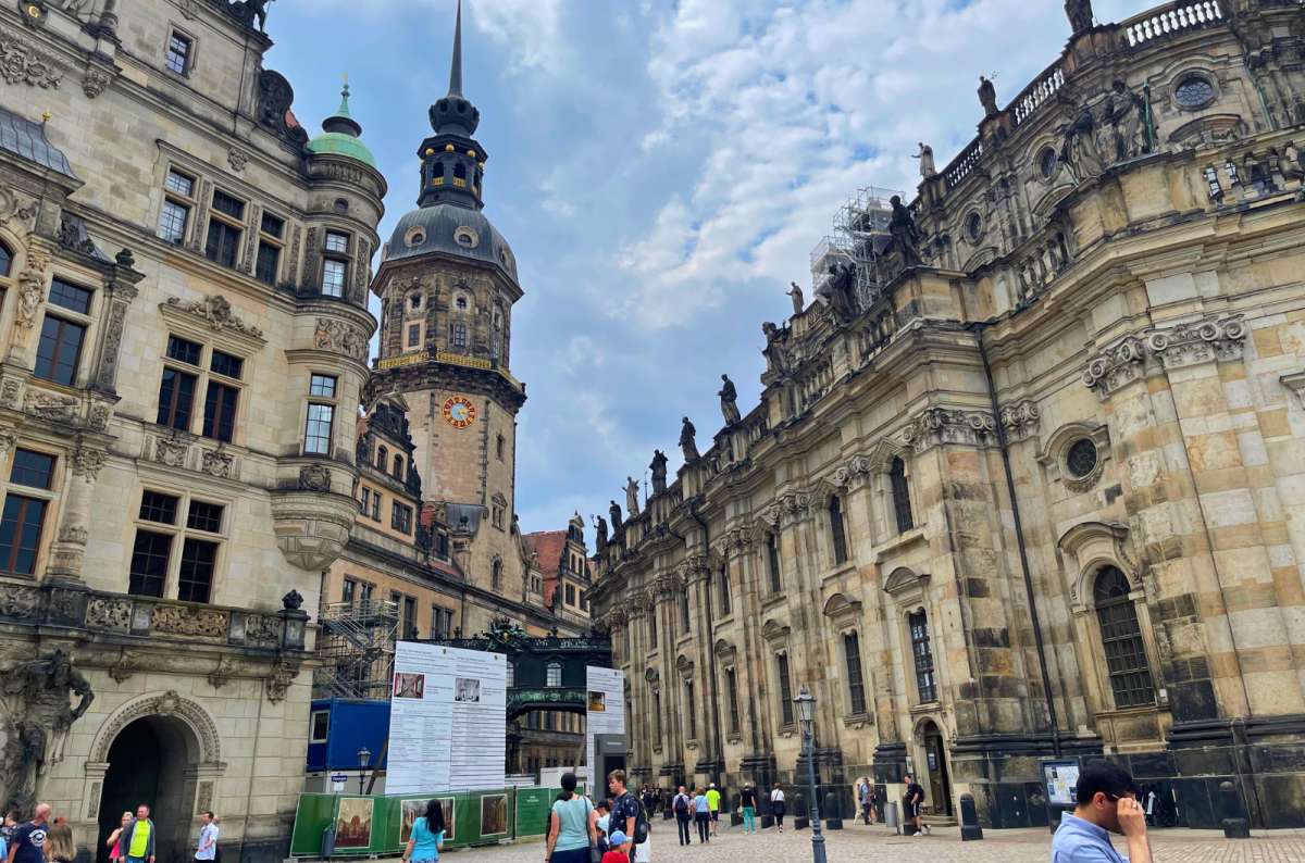 Dresden Castle and Dresden Cathedral in the historic center of Dresden, Germany, photo by Next Level of Travel