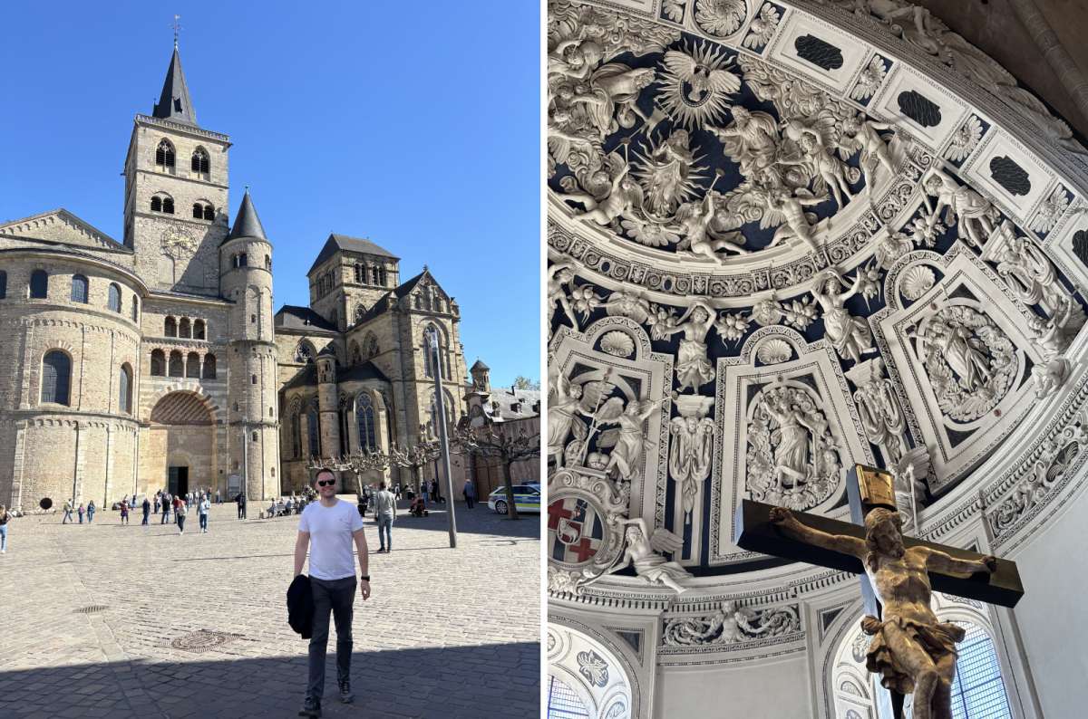 Trier Cathedral exterior and detailed interior ceiling in Trier, Germany, photo by Next Level of Travel