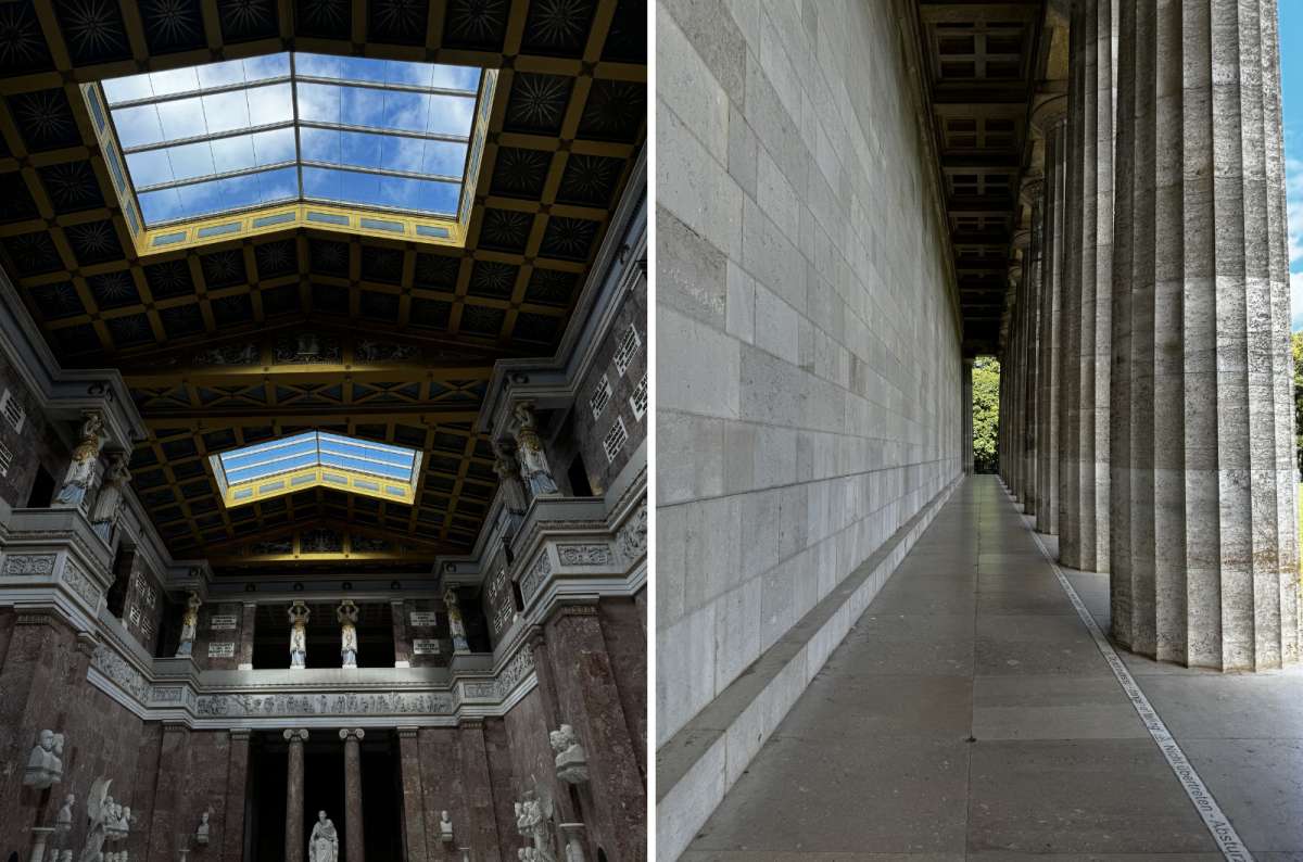 Walhalla memorial near Regensburg with grand interior hall and neoclassical columns in Bavaria, Germany, photo by Next Level of Travel