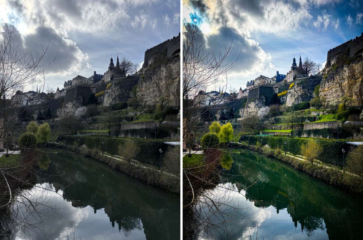 View of the Alzette River, Grund, and the historic cliffs of Luxembourg City, Luxembourg, photo by Next Level of Travel
