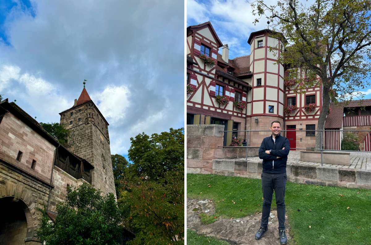 a collage of photos from under the Nuremberg Castle, Germany, photo by Next Level of Travel