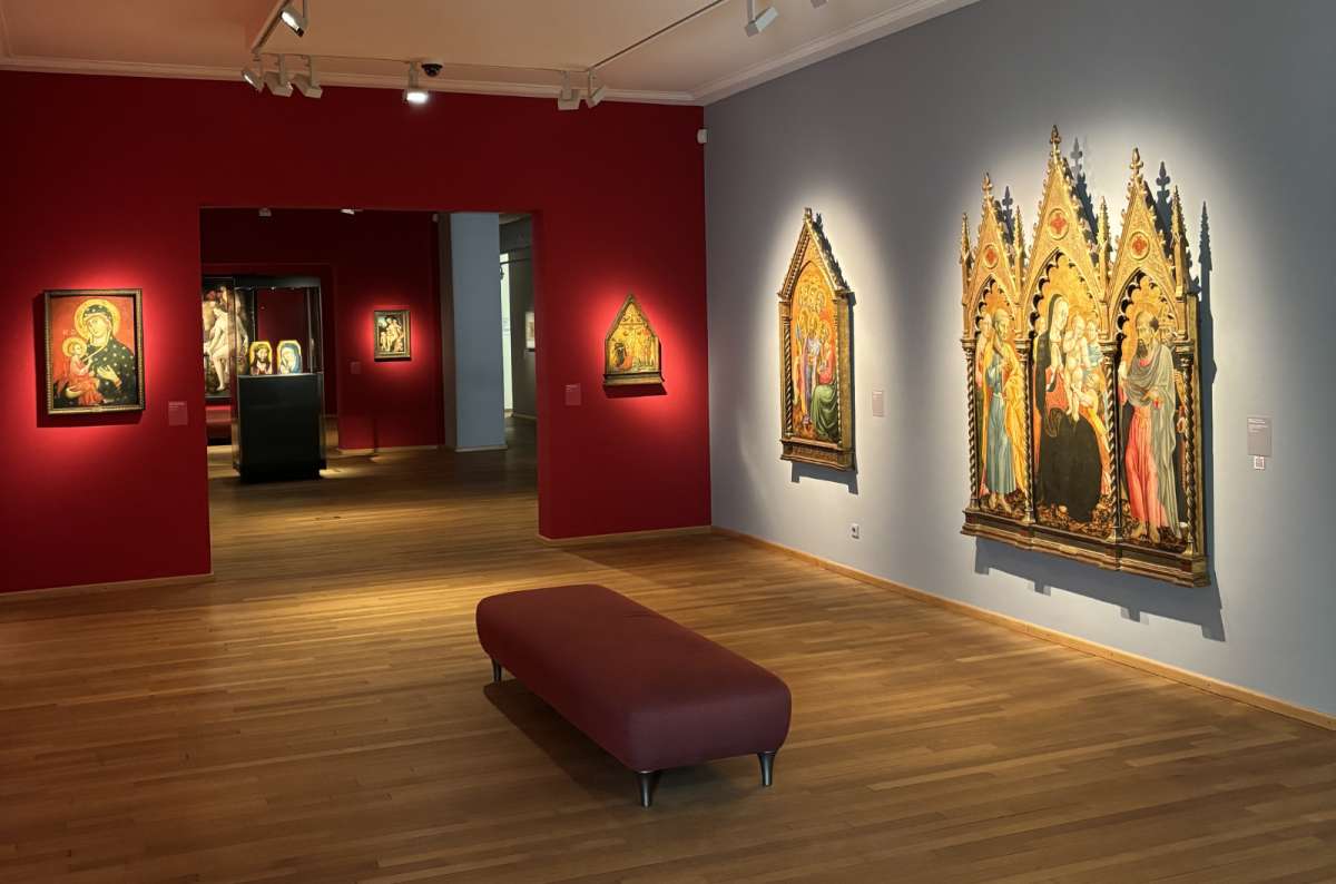 A lamplit gallery of artworks inside a Luxembourg City museum, Luxembourg City, Luxembourg, photo by Next Level of Travel