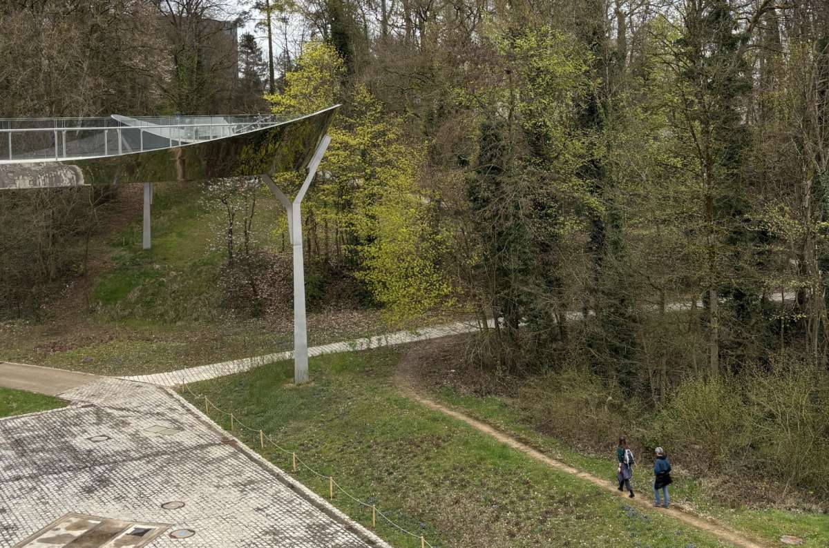 A path and steps winding down through the park toward the valley, Luxembourg City, Luxembourg, photo by Next Level of Travel
