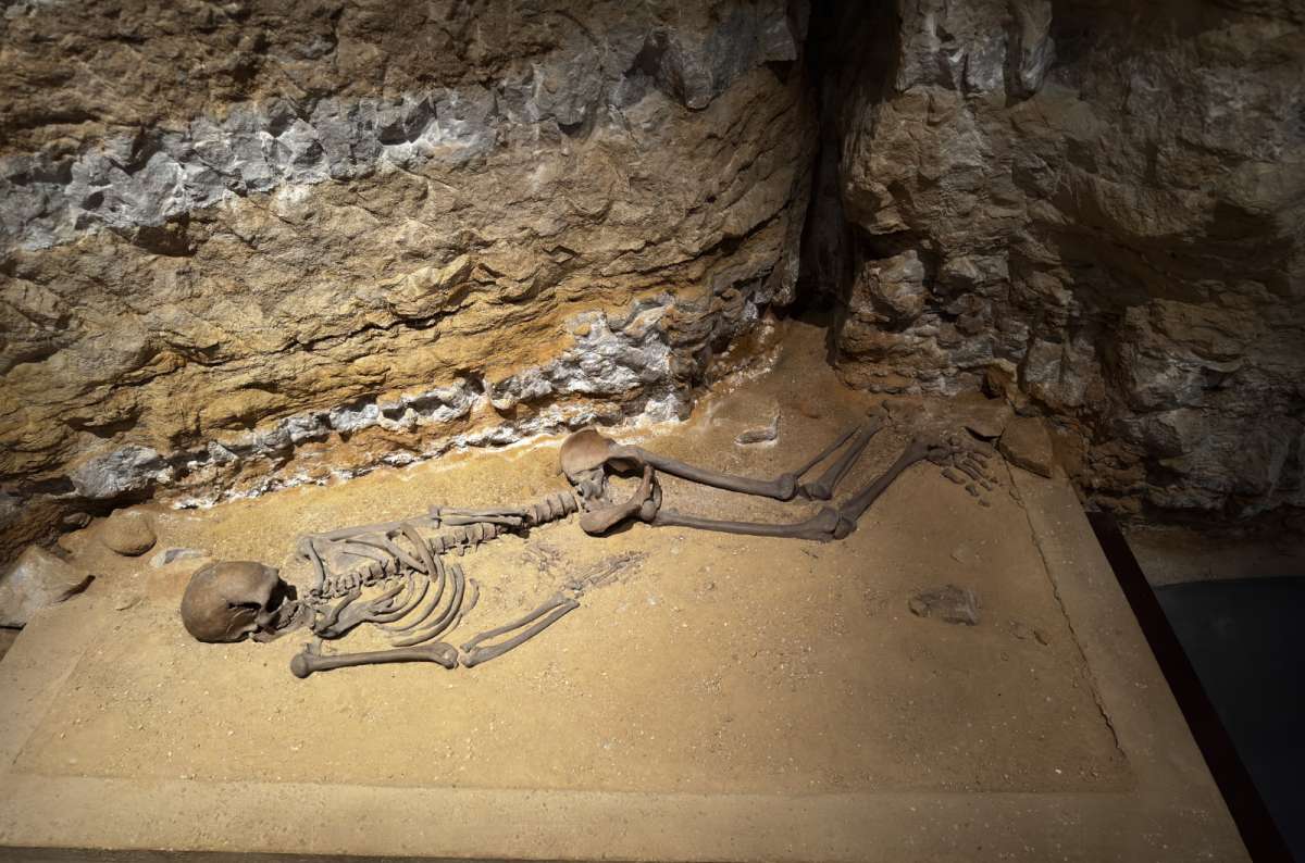 An archaeology display and a Roman mosaic inside the National Museum of Archaeology, History and Art, Luxembourg City, Luxembourg, photo by Next Level of Travel 
