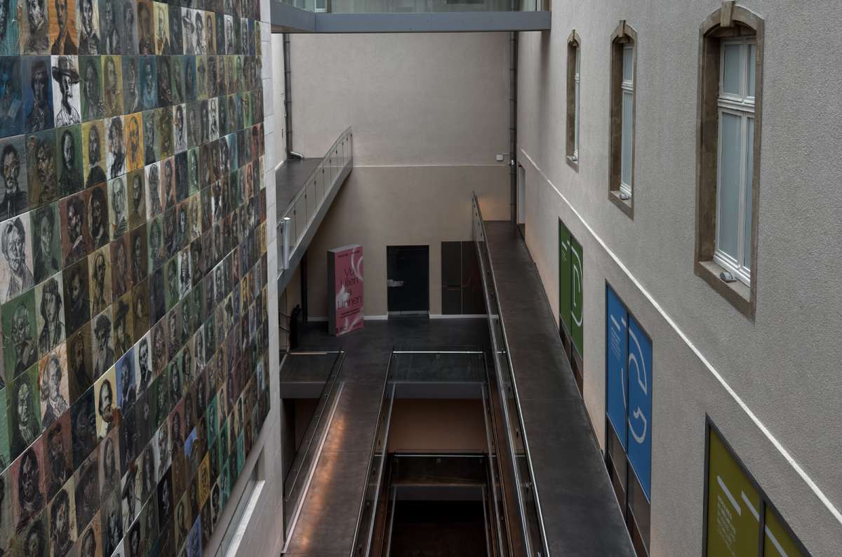 The atrium and glass lift inside the Lëtzebuerg City Museum, Luxembourg City, Luxembourg, photo by Next Level of Travel