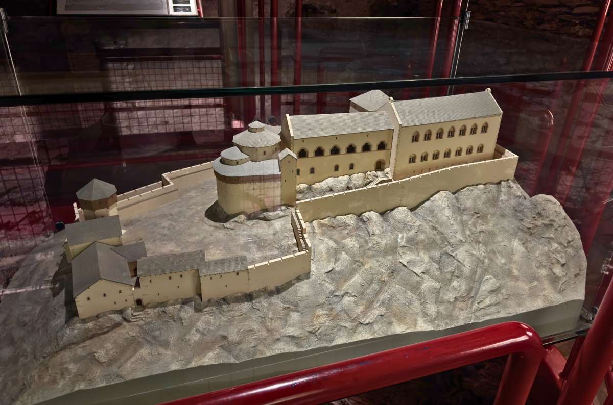 Scale model of Vianden Castle displayed inside the castle museum in Vianden, Luxembourg, photo by Next Level of Travel