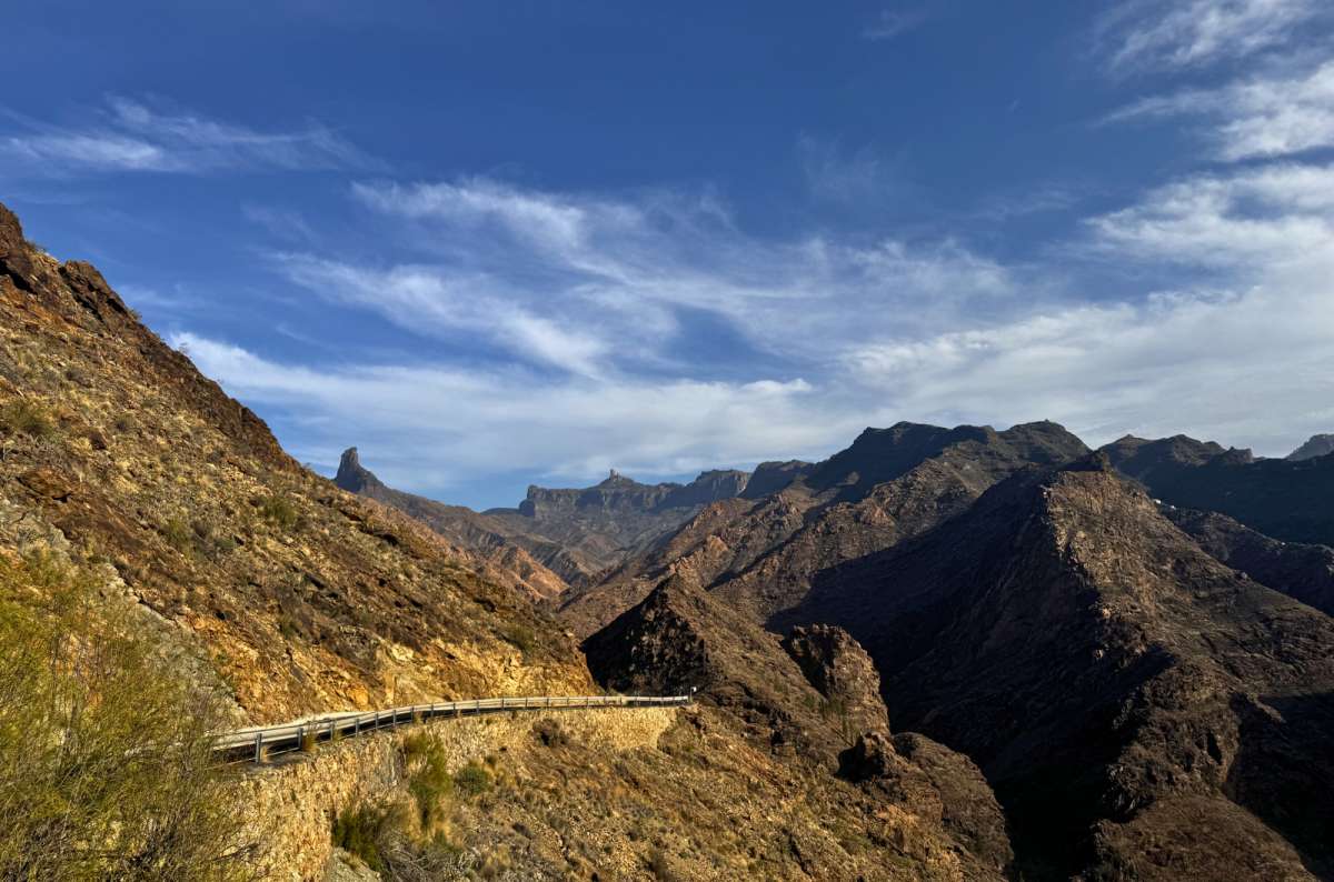 Mountain scenery along the GC-210 scenic road in western Gran Canaria, Spain, photo by Next Level of Travel