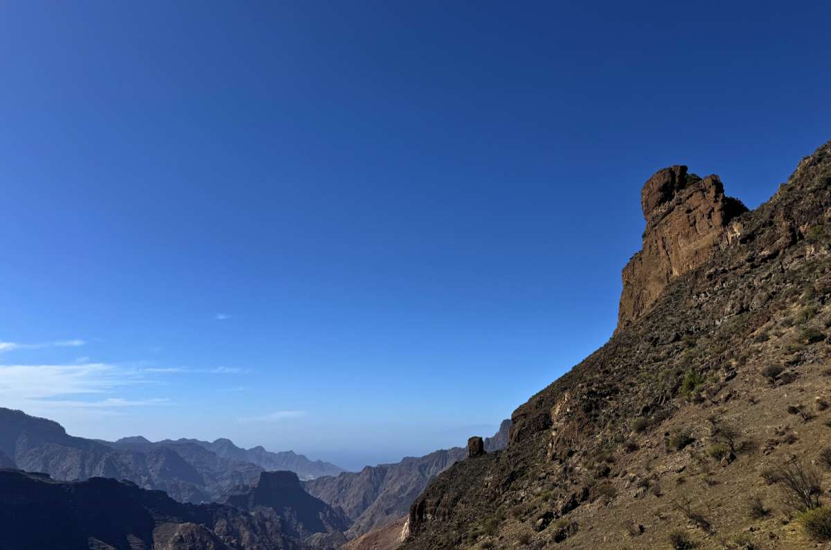 Roque Bentayga rock formation and surrounding mountains, Gran Canaria, Spain, photo by Next Level of Travel