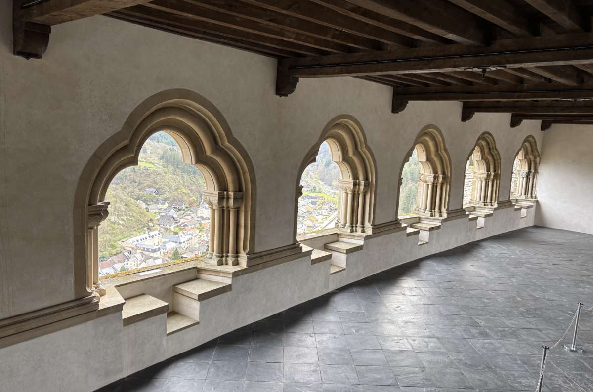 he vaulted arched gallery inside Vianden Castle, Vianden, Luxembourg, photo by Next Level of Travel