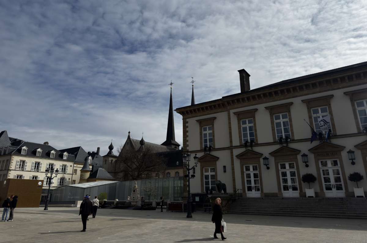 Place Guillaume II square with the cathedral spires behind, Luxembourg City, Luxembourg, photo by Next Level of Travel