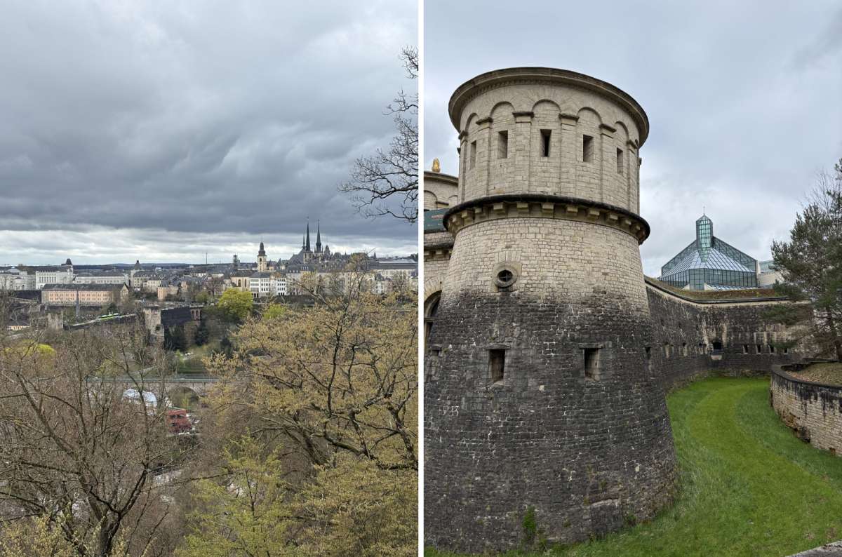 The round stone towers of the Dräi Eechelen fort, Kirchberg, Luxembourg City, Luxembourg, photo by Next Level of Travel
