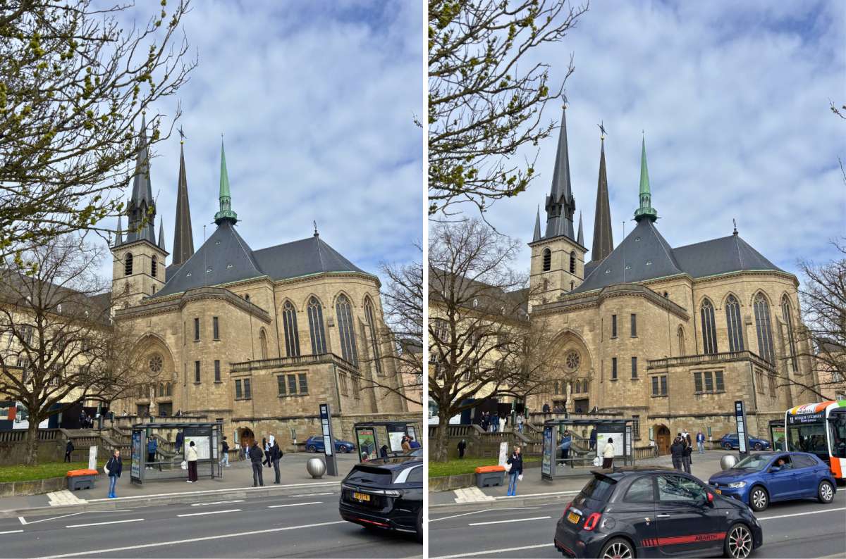 a photo of Notre-Dame Cathedral of Luxembourg under a blue sky, Luxembourg City, photo by Next Level of Travel