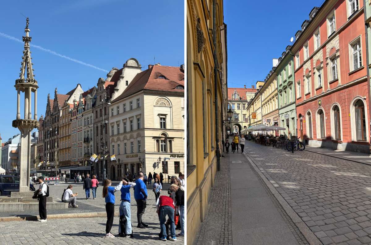 photos from the old town showing the main quare and the streets around the central area, Wroclaw, Poland, photo by Next Level of Travel