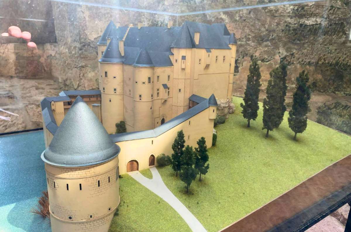 model showing the original layout of Beaufort Castle, Luxembourg