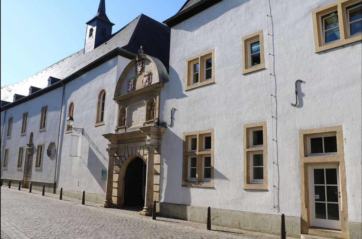 a photo showing the entrance of the National Museum of Natural History, Luxembourg