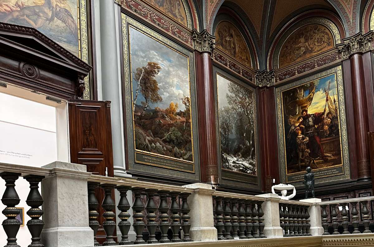 a photo of the paintings displayed in the International Maritime Museum in Hamburg, Germany, photo by Next Level of Travel