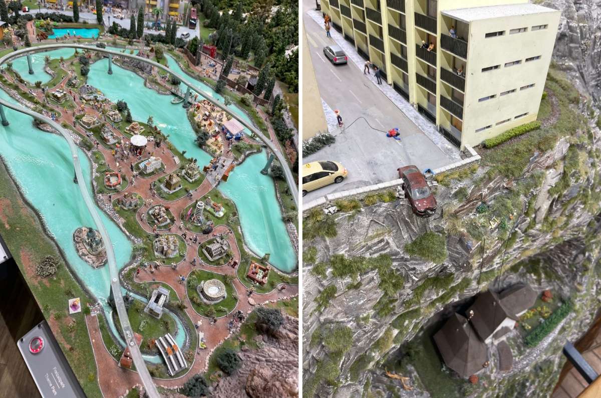 photos from Miniatur Wunderland, depicting models of cities with maps and buildings, Germany, photo by Next Level of Travel