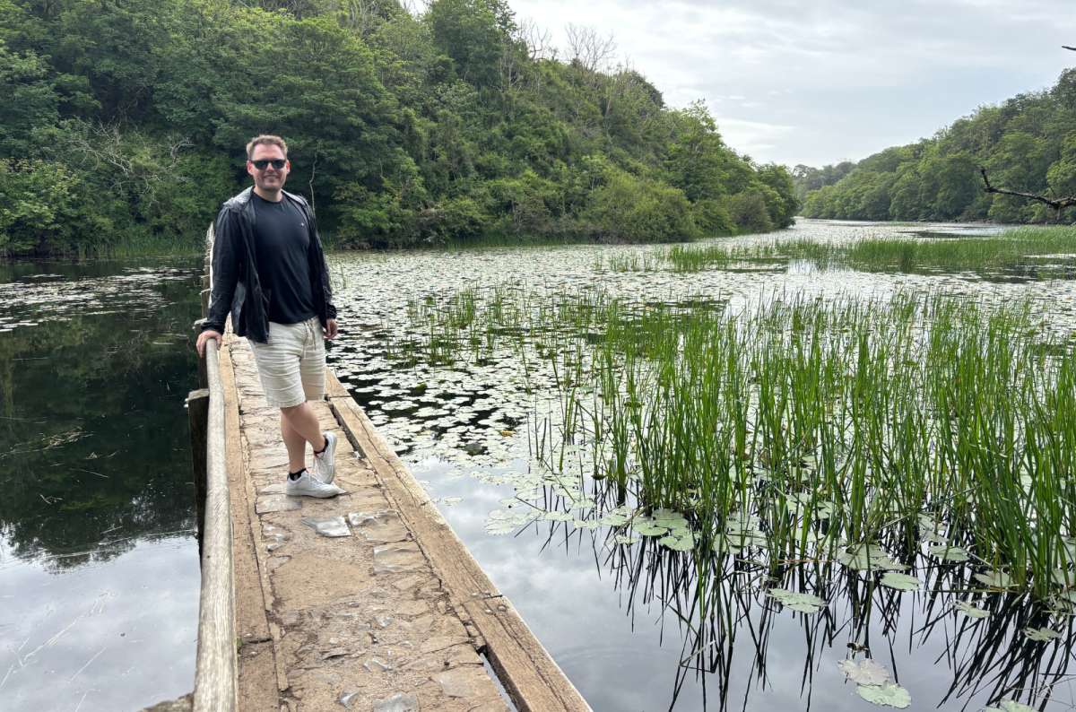 a photo of a tourist at the lily ponds, Bosherston, Pembrokeshire, photo by Next Level of Travel