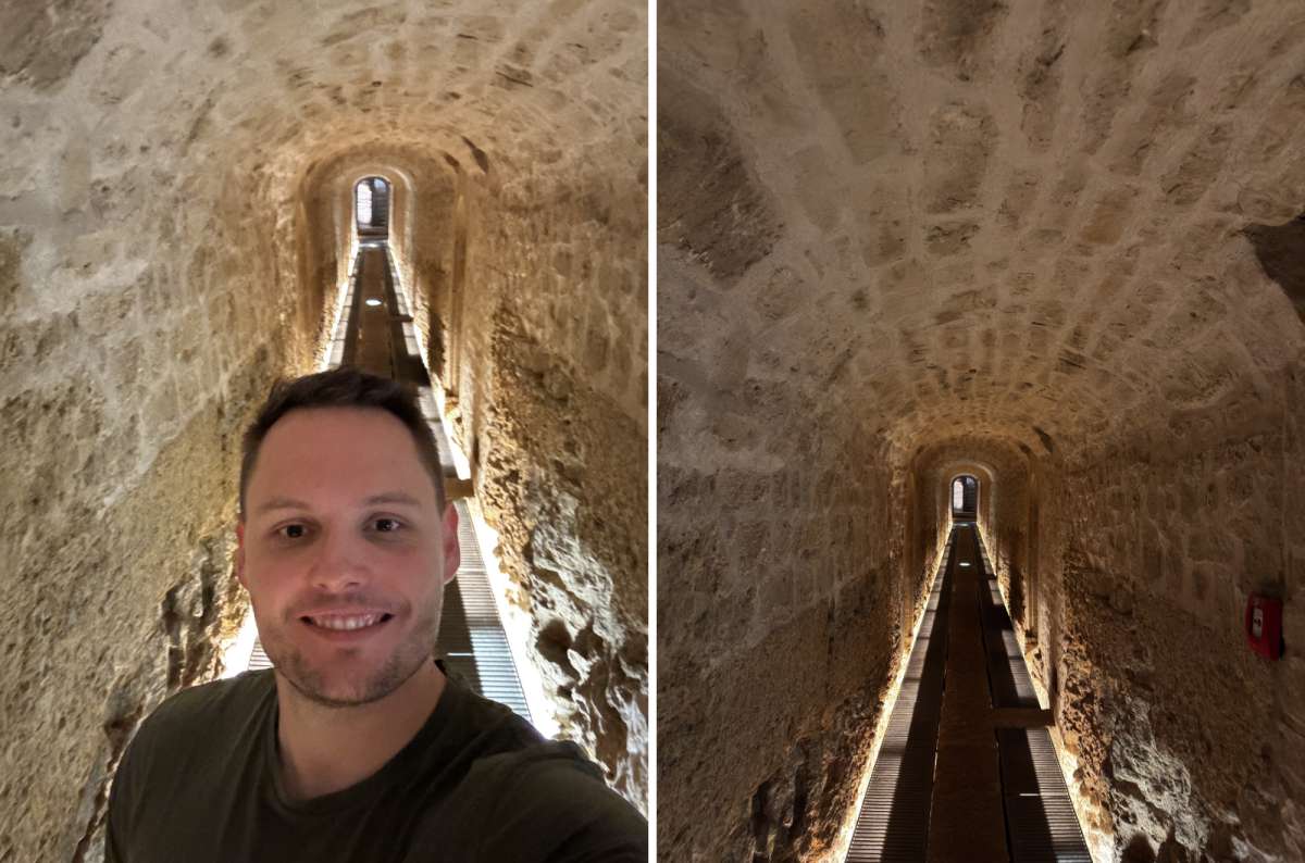 A stone tunnel passage inside the Casemates du Bock rock fortifications, Luxembourg City, Luxembourg, photo by Next Level of Travel