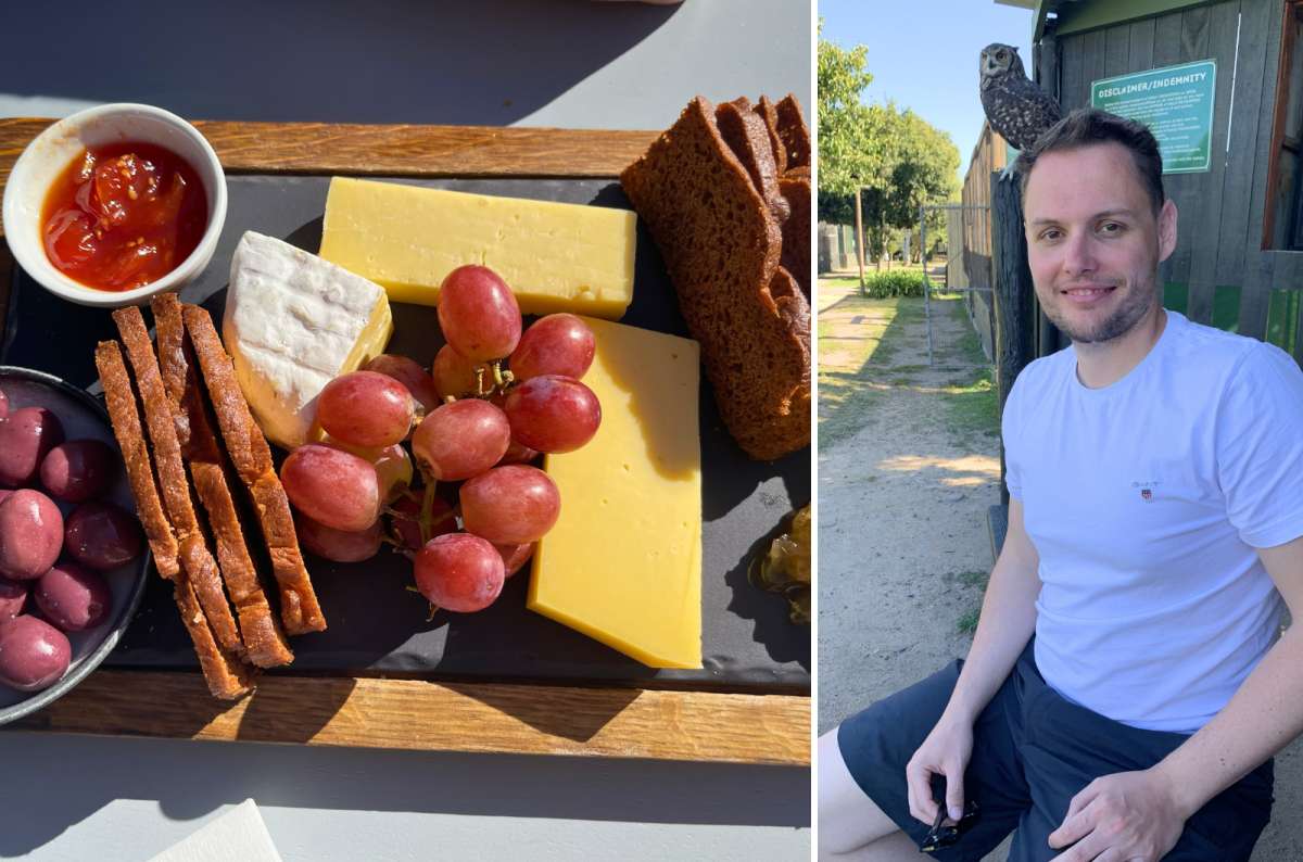Cheese platter during a wine tasting and tourist at Spier Wine Farm in Stellenbosch, South Africa, photo by Next Level of Travel