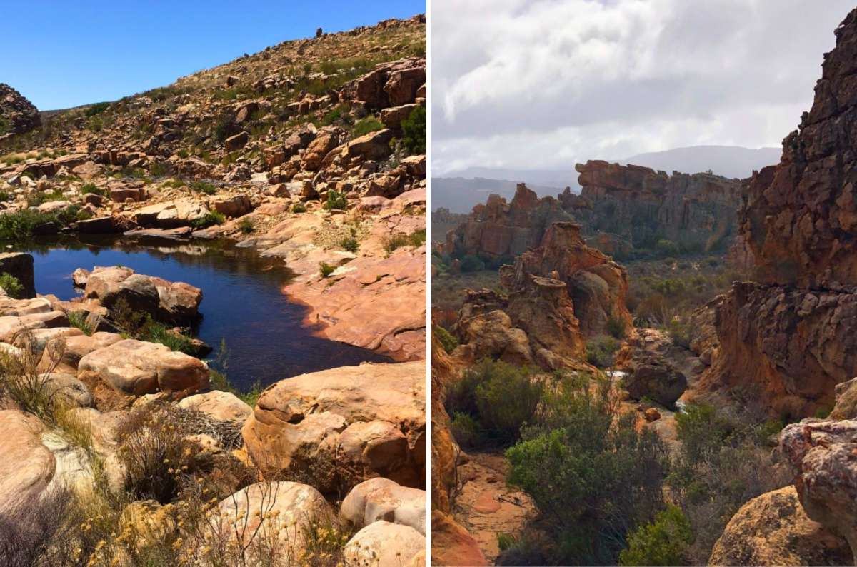 Rocky landscape and hiking trails in the Cederberg Mountains, Western Cape, South Africa