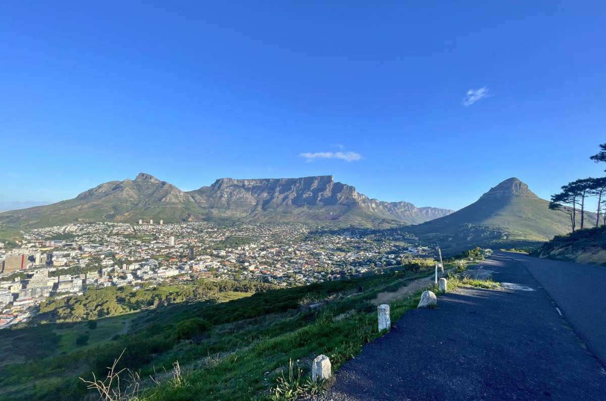 View of Signal Hill with Table Mountain and Lion's Head in Cape Town, South Africa, photo by Next Level of Travel