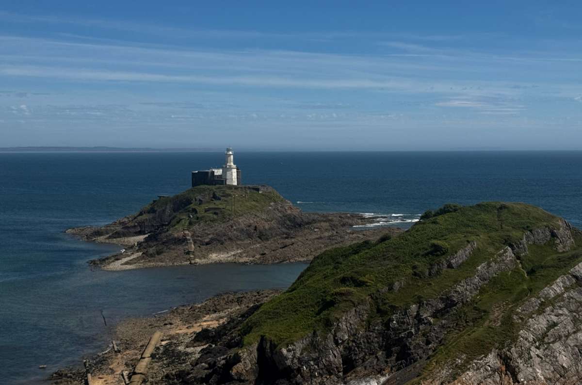 Mumbles Head Lighthouse on the Gower Peninsula, Swansea Bay
