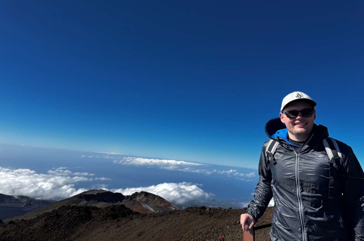 A tourist posing at the Teide National Park, Tenerife, a photo by Next Level of Travel