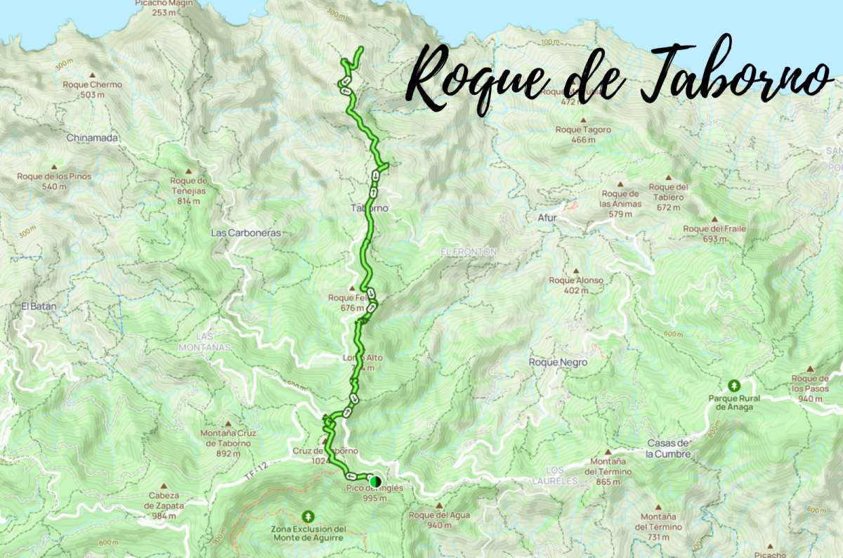 Alltrails map of Roque de Taborno hike