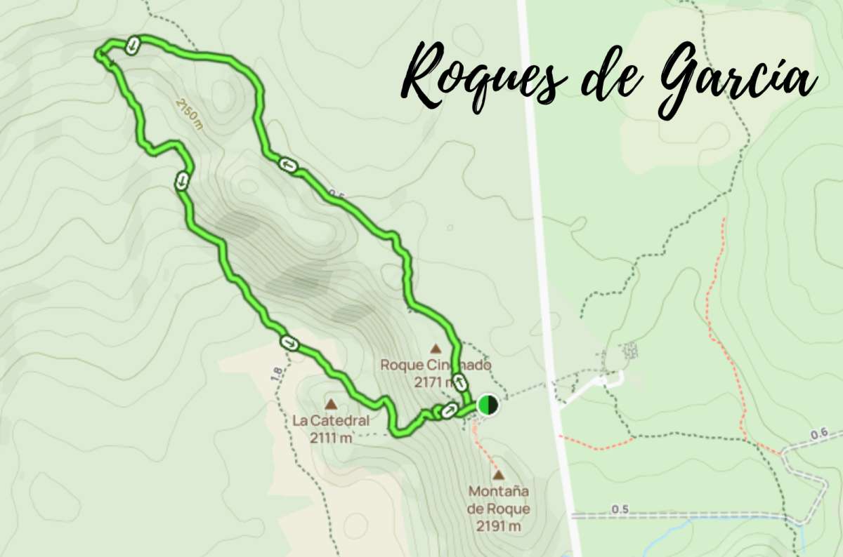 Alltrails map of Roques de García hike