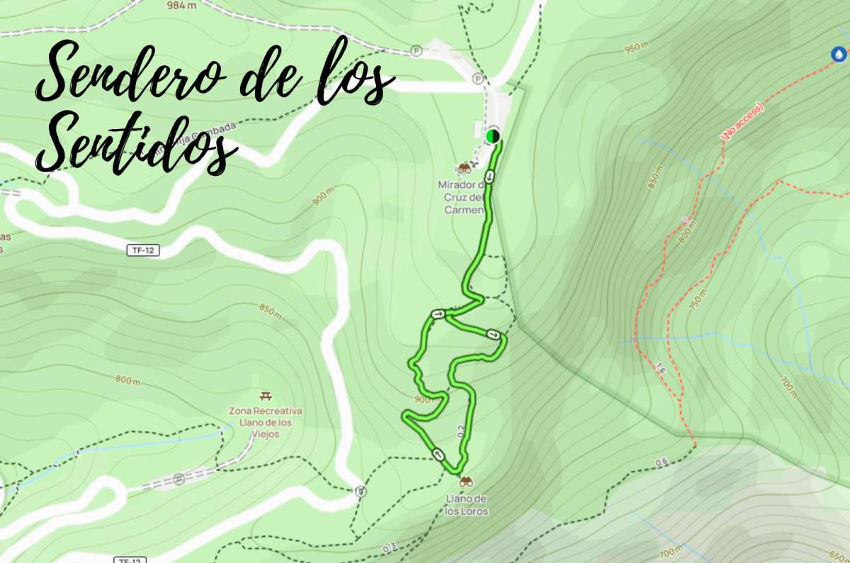 Alltrails map of Sendero de los Sentidos hike