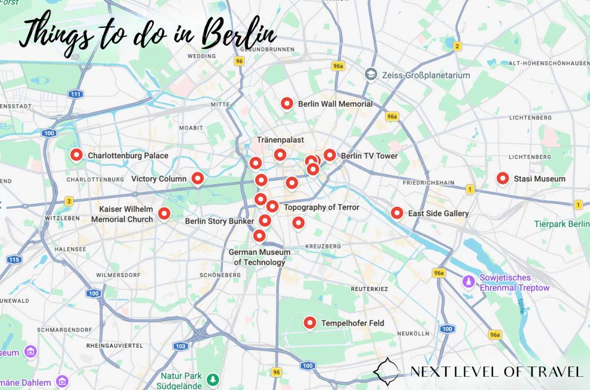 A map showing suggested places, photo by Next Level of Travel