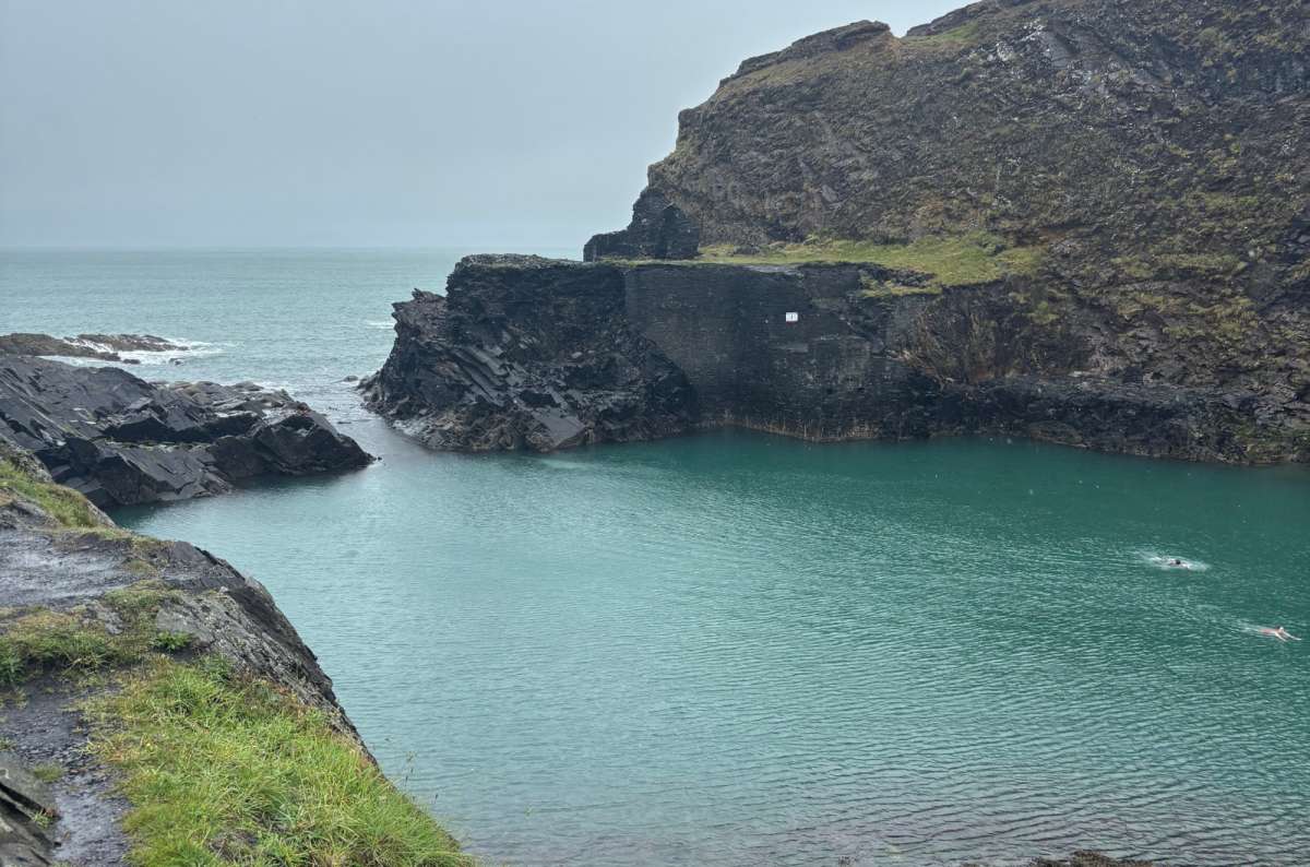 a photo of the turquoise water of the Blue Lagoon inside a flooded slate quarry, Abereiddy, Wales, photo by Next Level of Travel