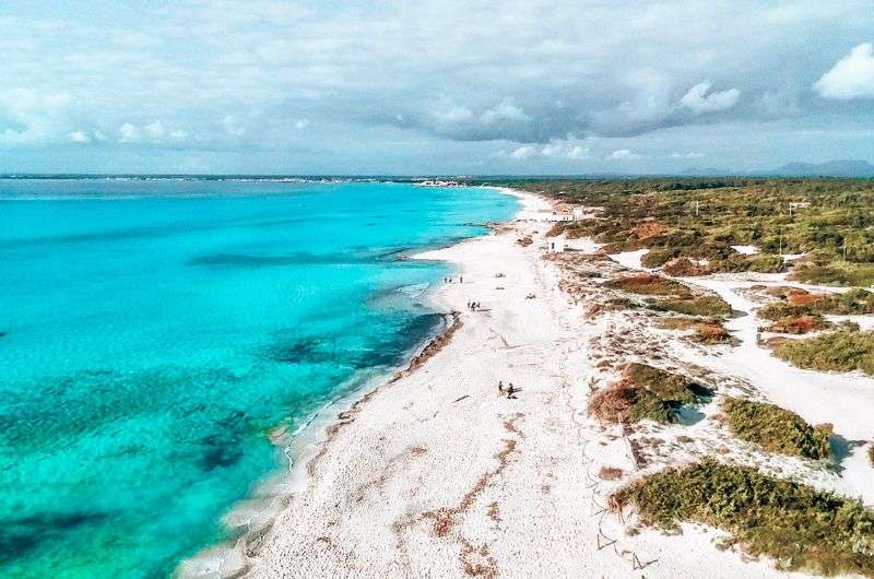 Es Trenc beach on the southcoast of Mallorca