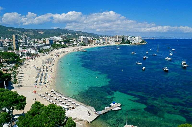Magaluf beach during sunset