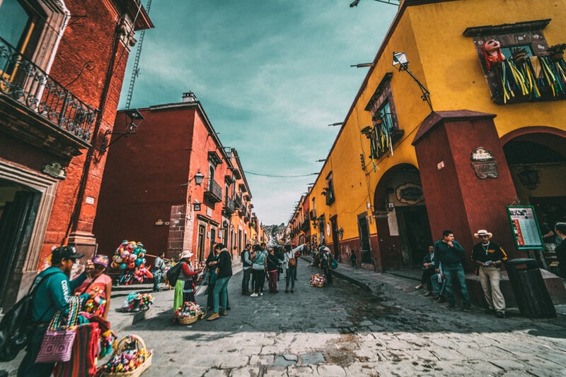 People in the street in San Miguel de Allende, Mexico 
