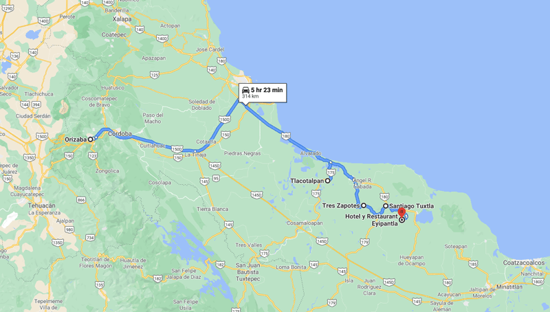 Best places to visit in Veracruz: map 