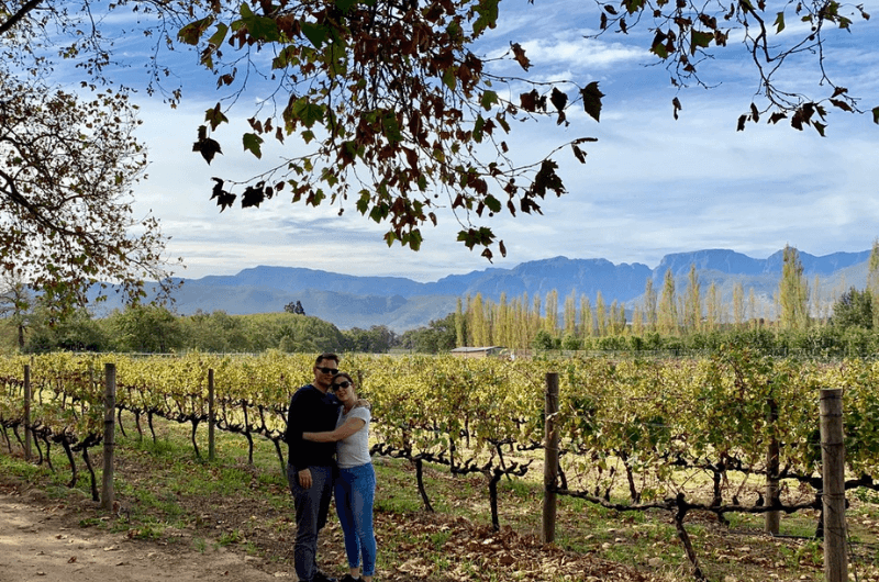 Me and my wife at Franschhoek vineyard 