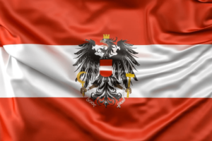 Austrian flag with the coat of arms