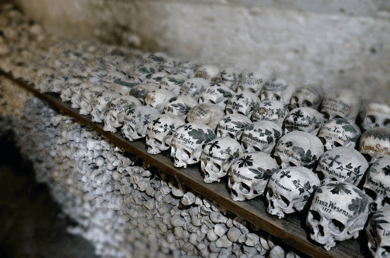 Skulls in Beinhaus, Hallstatt 