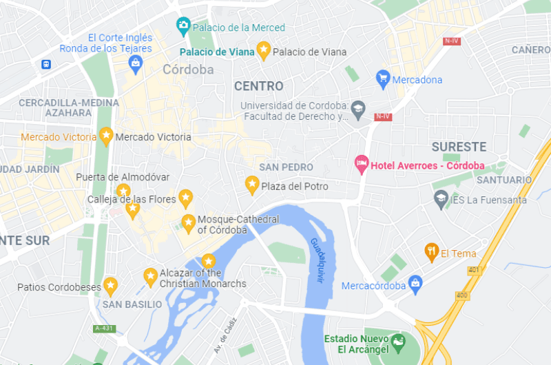 Cordoba map of best spots